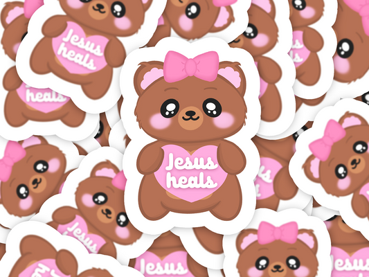 Jesus Heals Bear Sticker