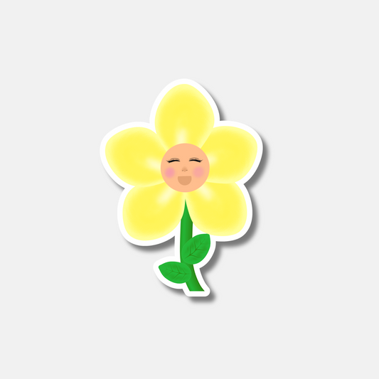 Yellow Grow Girl Sticker