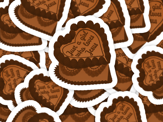 Just a Girl Cake Sticker