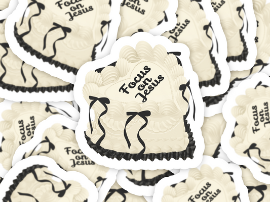 Focus on Jesus Cake Sticker