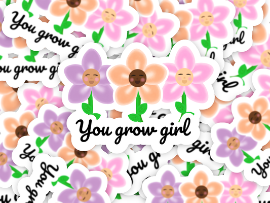 Grow Girl Sticker