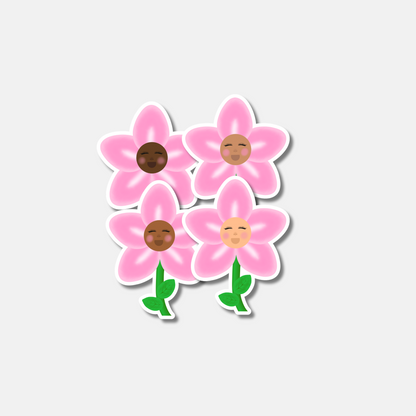 Pink Grow Girl Sticker