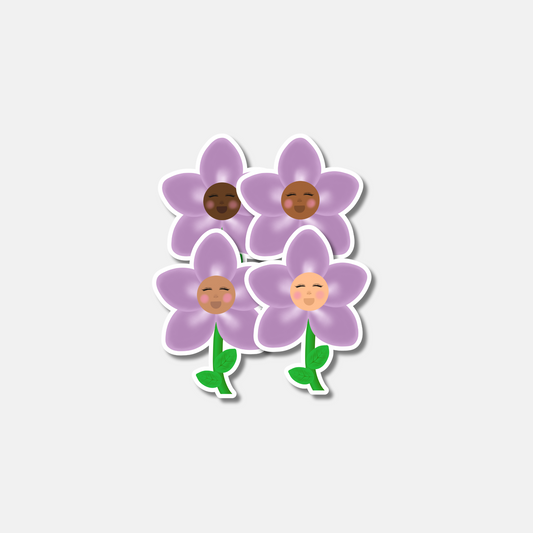 Purple Grow Girl Sticker