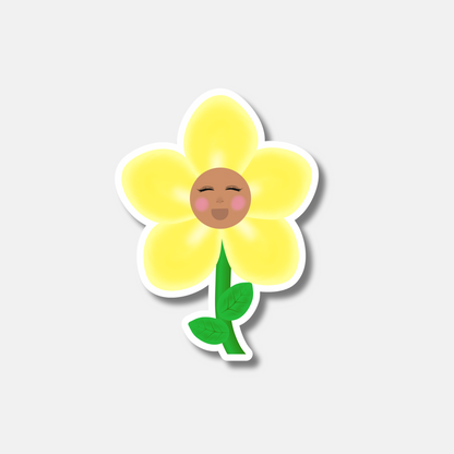 Yellow Grow Girl Sticker