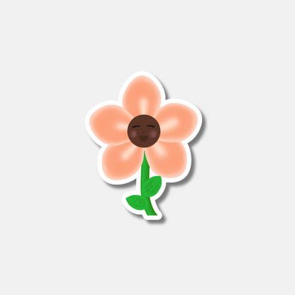 Peach Grow Girl Sticker