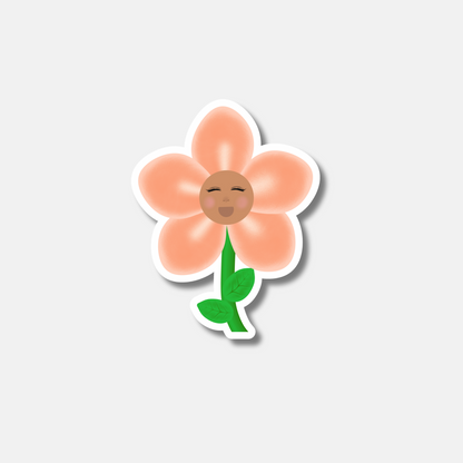 Peach Grow Girl Sticker