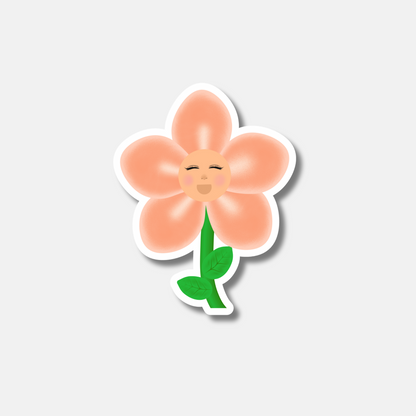 Peach Grow Girl Sticker