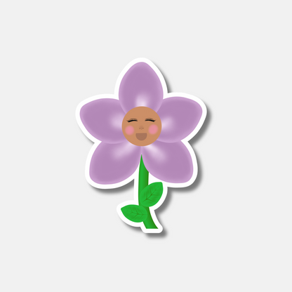 Purple Grow Girl Sticker