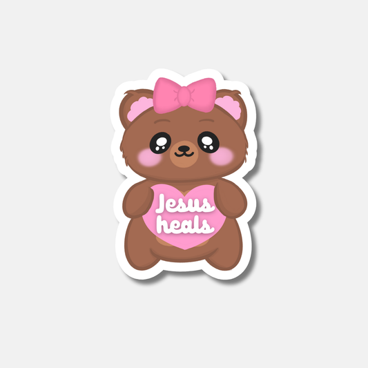 Jesus Heals Bear Sticker