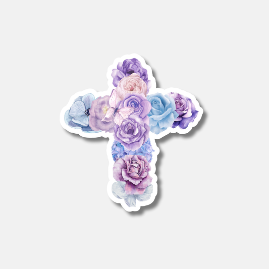 Purple Floral Cross