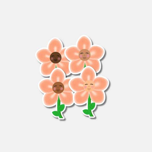Peach Grow Girl Sticker
