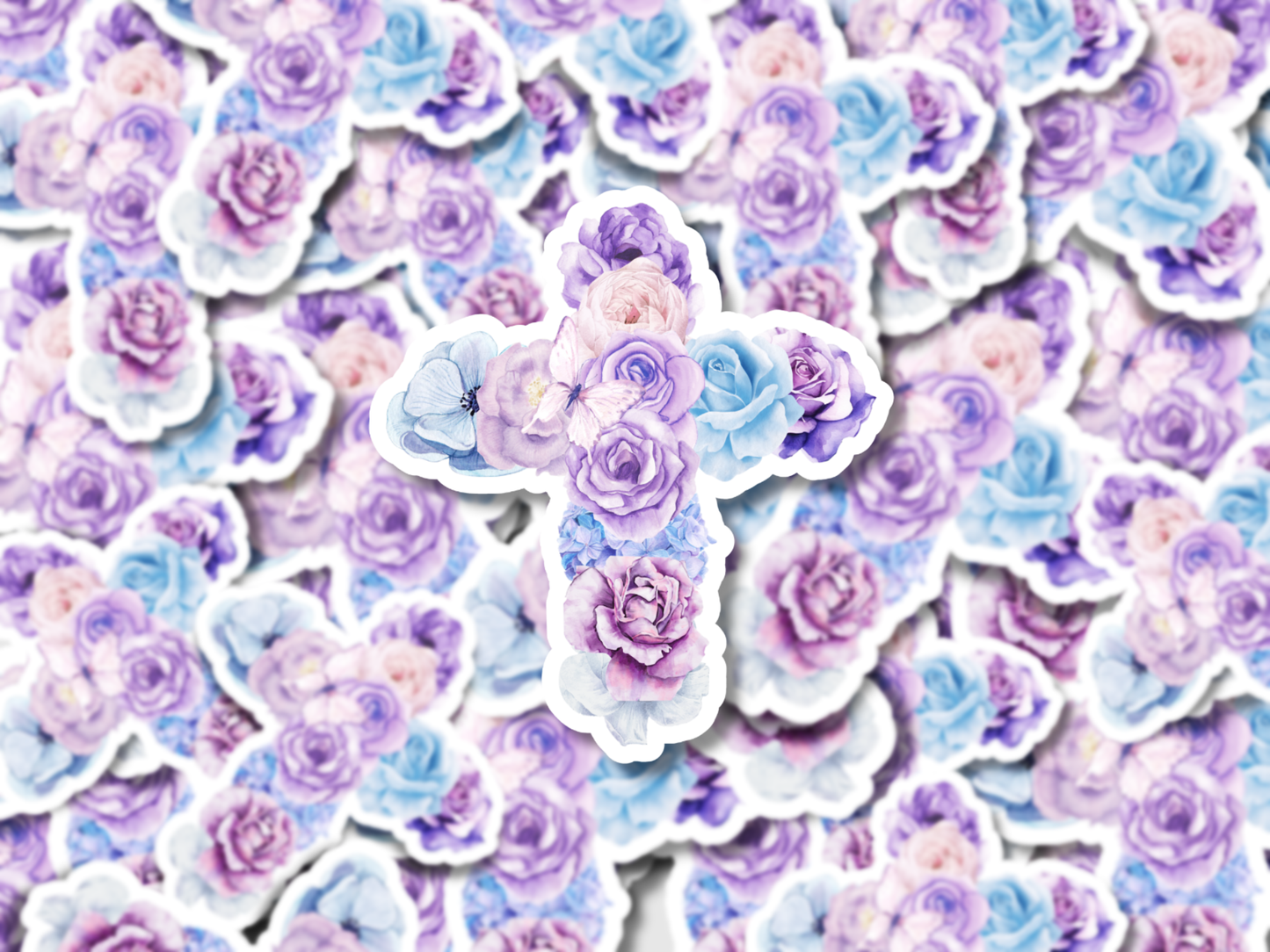 Purple Floral Cross