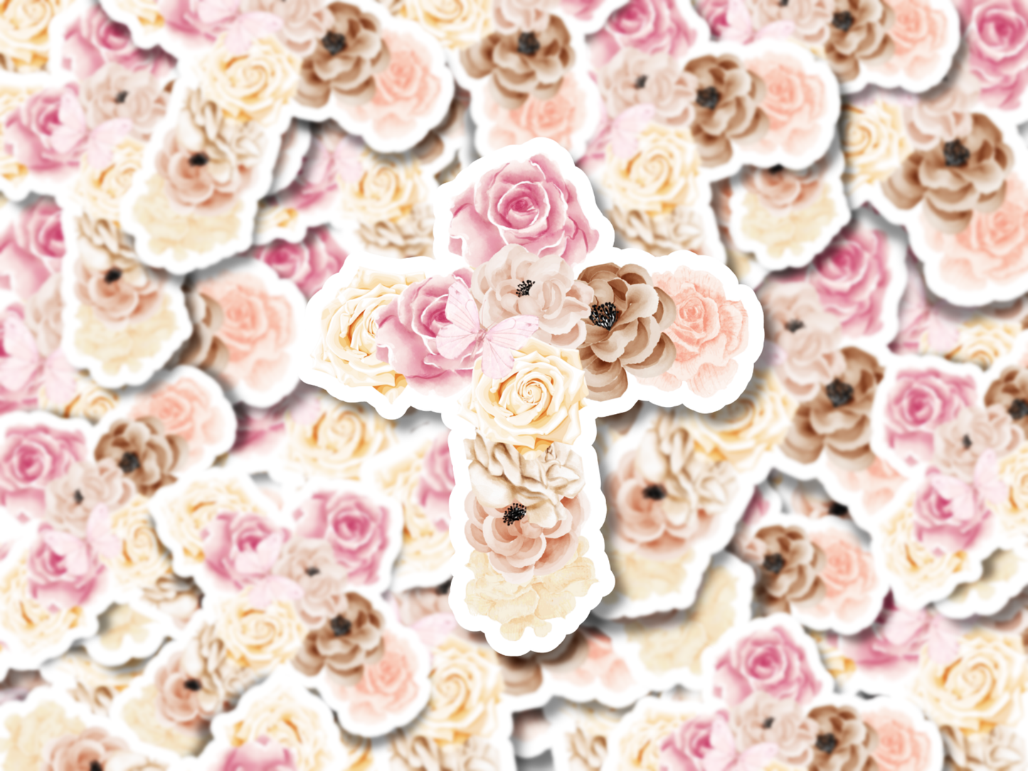 Neutral Floral Cross