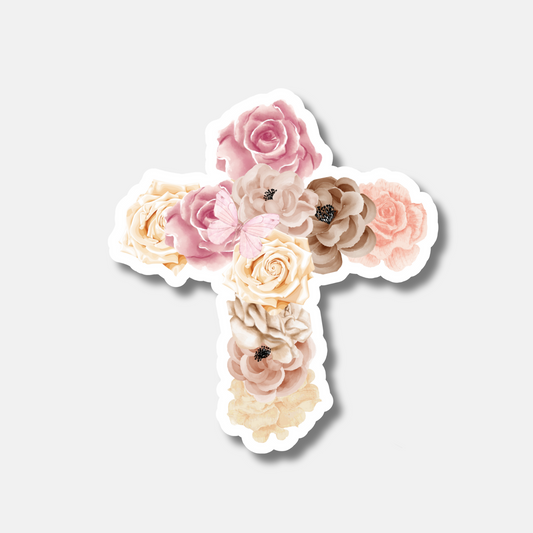 Neutral Floral Cross